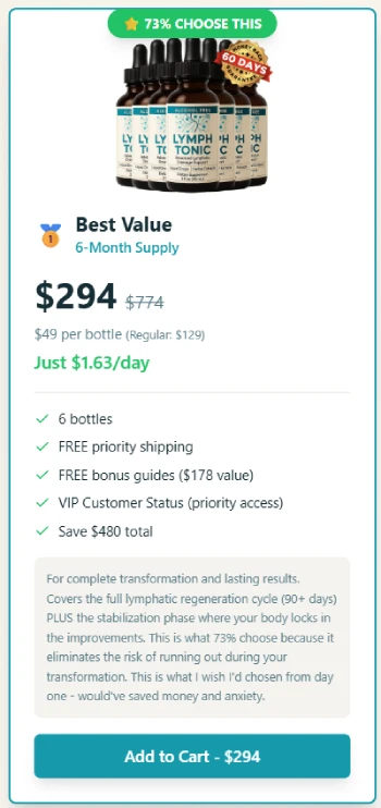 Lymph Tonic 6 bottles price best value deal